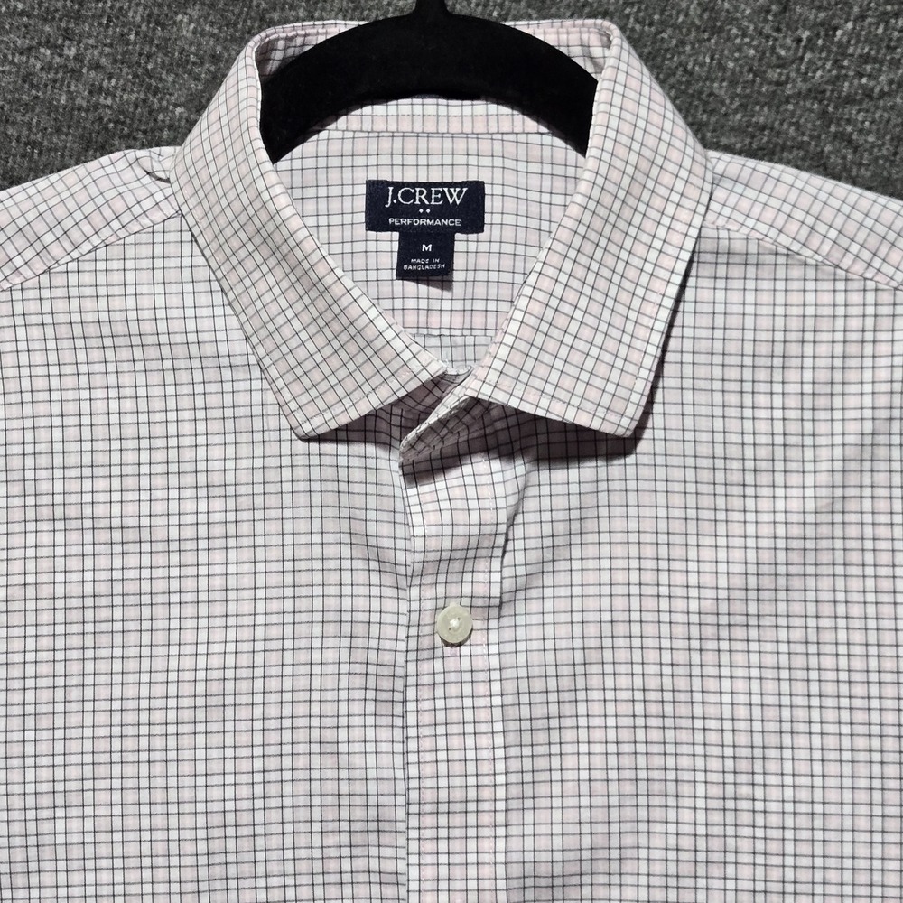 J.‎ Crew Performance Pink Plaid Button Shirt Sz Medium Casual Work Office